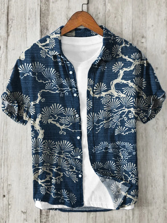 Ikigai Shirt’s Indigo Pine Zen Linen Shirt – Japanese Minimalist Button-Up